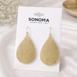Sonoma Goods For Life Gold Tone Textured Teardrop Earrings NWT